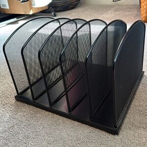 Office Depot Brand 5 Compartment Black Metal Mesh File Sorter